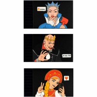 Ластик "Новые сказки" прямоугольный, 52х30х10мм черный, 3 вида 70037