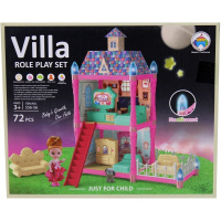 Вилла для куклы 72 детали, с куклой и питомцем, пластик 23х19х7см (свет) LT265291/556-56