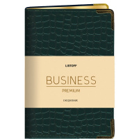 Ежедневник недатированный А6 "Iguana" 304стр. изумрудный, золотой срез, искусственная кожа с поролон