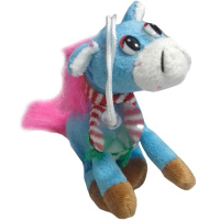 Брелок мех. Лошадь с шарфом 10*10см, 6цв, на присоске Y250-13