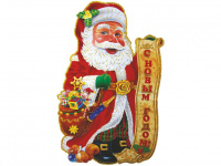 Панно "Дед Мороз" 80х55см Y1363-14/BJ721-1
