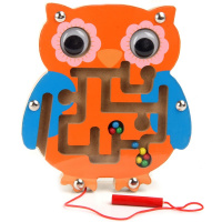 Игра лабиринт с магнитом "Сова" 14х15см 6 видов, дерево Y4499-16 Игра лабиринт с магнитом "Сова" 14х15см 6 видов, дерево Y4499-16