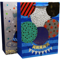 Пакет подарочный "С Днем рождения" 40х30х12см 4 вида 11511-24