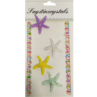 Наклейки Морская звезда 20х10см, размер звезды 4см, цвет ассорти, 1 размер, 1 вид Y9039-19