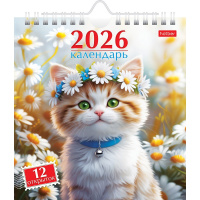 Календарь-домик 2026 "Маленькие ушки" 160х170мм с открытками, перекидной с ригелем 092007