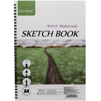 Скетчбук А4 21х29,7см 35л 160г/м2 евроспираль слева, жесткая подложка XC2420