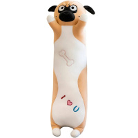 Игрушка-подушка "Собачка" 60см бело-коричневая BZ2269