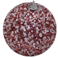 Шар 80мм с белыми бусинками, розовый Y8348-19