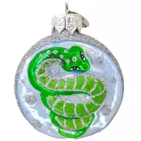 Ёлочное украшение "Змея-Медальон 3" h-6,5см в подарочной упаковке ФУ-784