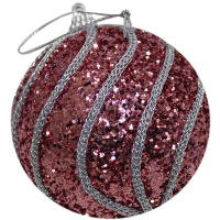 Шар 80мм с серебряным узором, розовый Y8346-19