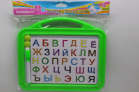 Доска для рисования магнитно-маркерная 26х32см (алфавит, маркер, магниты) пластик, 4 цвета 11583-24