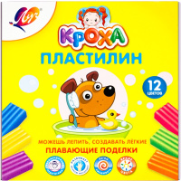 Пластилин 12 цветов 144гр. "Кроха" плавающий, со стеком, картон 29С 1769-08