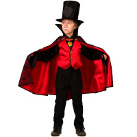 Карн.костюм Дракула красный р.32 рост 122см (сорочка, жилет, плащ, шляпа) 8078-122-64