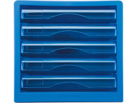 Бокс для документов "Vivid" 27,5x34x26см, 5 выдвижных ящиков, синий E9777