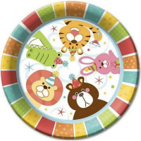 Набор тарелок "Веселый зоопарк" 23см 6шт бумажные ламинированные F