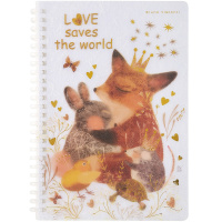 Тетрадь А5 60л клетка "Любовь, как она есть" на спирали, обложка полипропилен, фольга 7-60-1268/09