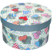 Коробка подарочная "Сердца" 30*30*16см, круглая, картон Y9221-19