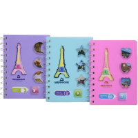 Блокнот А6 80л "Париж" линия, на спирали, 4 цвета 28850-47