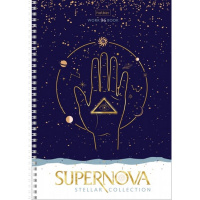 Тетрадь А4 96л клетка "Supernova" на спирали 3D фольга матовая ламинация 4 дизайна 067554