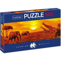 Пазлы 500 эл. "Premium. Панорама. Закат в саванне" 68х23см 500ПЗ2_31741/087094