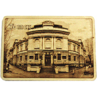 Магнит ТПУ, корпус №2, пр. Ленина 43а, 70*100мм, дерево, Виды Томска №27