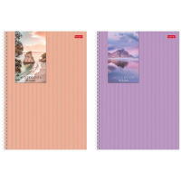 Тетрадь А4 96л клетка "Прикосновение к природе" на спирали, перфорация на отрыв, матовая ламинация