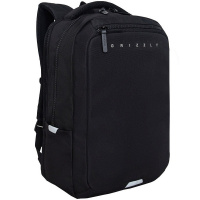 Рюкзак 29х41,5х18см, 740гр, 2 отделения, 2 кармана, черный/серый световозвращающий RU-534-1/2