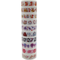 Клейкая лента бумажная 15мм х 3м с узорами, цвет ассорти Y9272-19