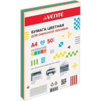 Бумага тонированная А4 50л 80г/м2 5 цветов "Intensive" 2072249