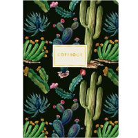Тетрадь А5 40л клетка "Ночные кактусы" прошитый блок крафт-картон 7-40-001/28