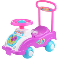 Каталка-автомобиль "Тик-Так" 46х26х44см бело-фиолетовая, пластик У897