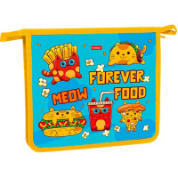 Папка на молнии А5 "Cats-Fast food" 240х205х65мм 2 отделения пластик AMc_21090/074082