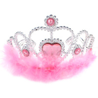 Корона с пухом 11х5см, пластик Y2433-15