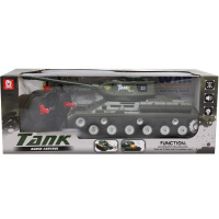 Танк р/у 21х11х10см с аккумулятором, пластик (свет, звук) LT190368