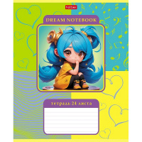 Тетрадь А5 24л клетка "Девчонки аниме" на скобе 5 дизайнов 24Т5В1/086168