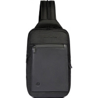 Рюкзак-слинг "Orion" 32х20х8см черный, 2 отделения, 1 карман натуральная кожа CA6625S136/N