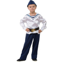 Карн.костюм Матрос парадный р.32 рост 122см (матросска, брюки, пилотка, пояс) 5703-32
