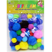 Набор помпоны пушистые, микс Y4324-16/Y4325-16