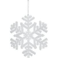 Украшение новогоднее "Снежинка" 19см, 3шт/уп, с блестками, белый Y1589-14SH13-994/20