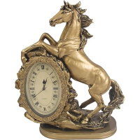 Часы настольные Лошадь 31х15х40см золото, полистоун 713082/SH013
