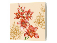 Салфетка 33х33мм 1шт Орхидея трехслойная 1002313