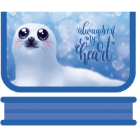 Пенал "Милая нерпа" 19х11,5х3,5см прямоуголный, одностворчатый, с откидной планкой ПО-04