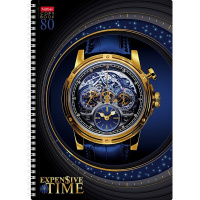 Тетрадь А4 80л клетка "TIME" на гребне 3D фольга 3D лак матовая ламинация 2 дизайна 068318