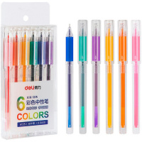 Набор гелевых ручек 6цв 0,5мм "Deli" в блистере с европодвесом A125