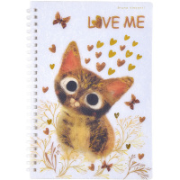 Тетрадь А5 60л клетка "Котики. Счастье" на спирали, обложка полипропилен, фольга 7-60-1268/03