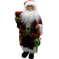 Дед Мороз 45см в красной шубе, с посохом и игрушкой Y10135-24