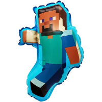 Шар воздушный 43см(17") на палочке "Мини. Пиксельный герой" с клапаном, фольга 27080