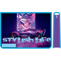 Папка д/труда А4 "Стильное авто" 325х230х100мм на молнии сверху, пластик ПТР-22