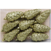 Набор ёлочных украшений 9шт "Шишки" 4х9см золото Y9926-24