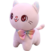 Котенок с бантом 23см розовый BW2393